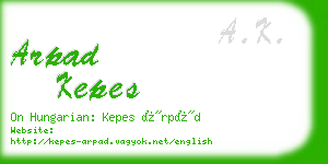 arpad kepes business card